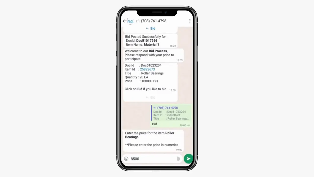 BidQuick — bid on Ariba via WhatsApp